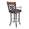 Armen Living Tahiti 26" Arm Barstool in Auburn Bay finish with Brown Pu upholstery LCTA26ARBABR - alternate 5